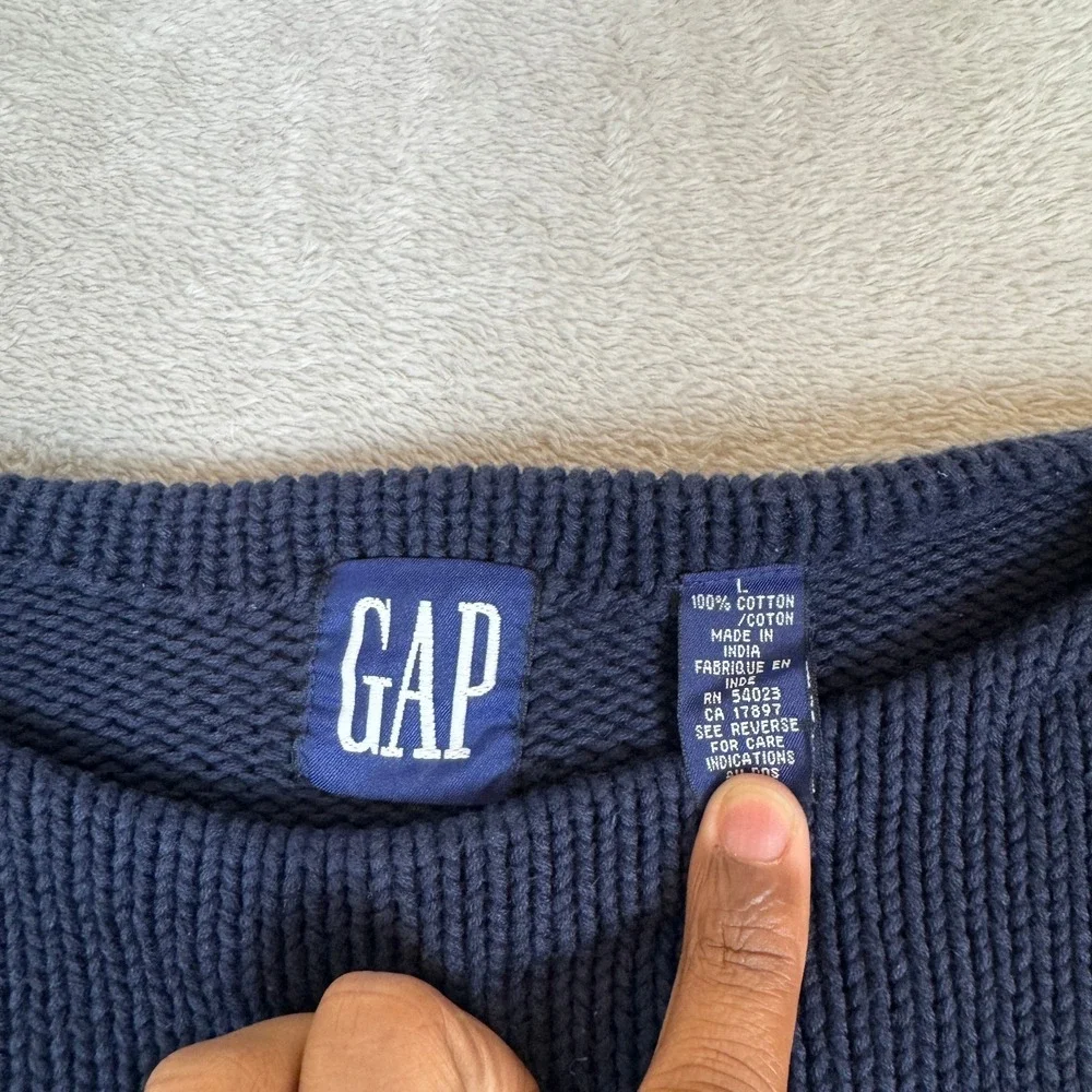 VTG 90s GAP‎ Sweater Mens L Multicolor Preowned Pullover Jumper Colorblock Cozy